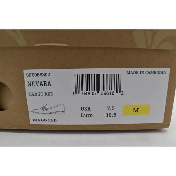 Sofft Womens Size 7.5 Nevara Tango Red Leather Slip On Loafers Shoes - Picture 12 of 12